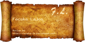 Fecske Lajos névjegykártya